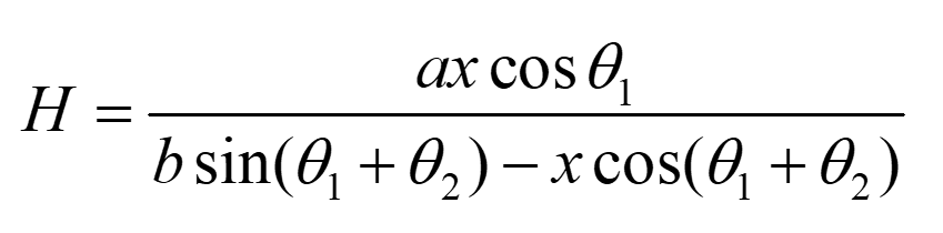 三角测距斜射公式