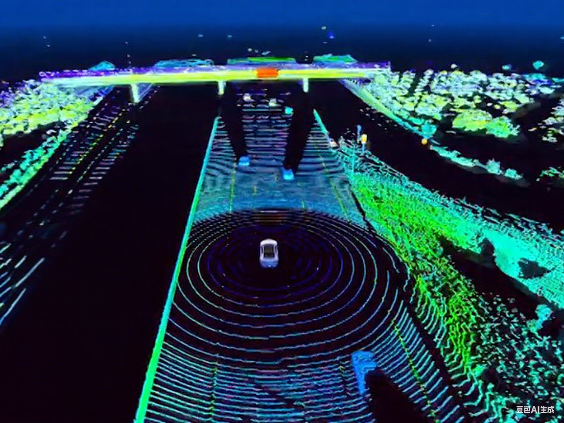 激光雷达之机械扫描式示意图